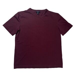 COS T-Shirt Mens Size Medium Burgundy Short Sleeve 100% Cotton Crew Neck Basic